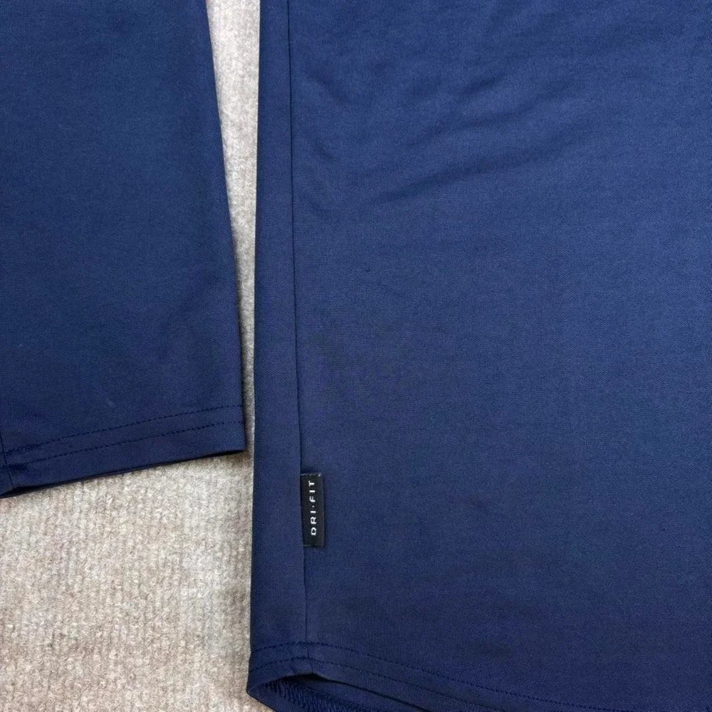 Nike Dri‎ Fit Navy Blue Long Sleeve Shirt  Swoosh Size L Made In USA